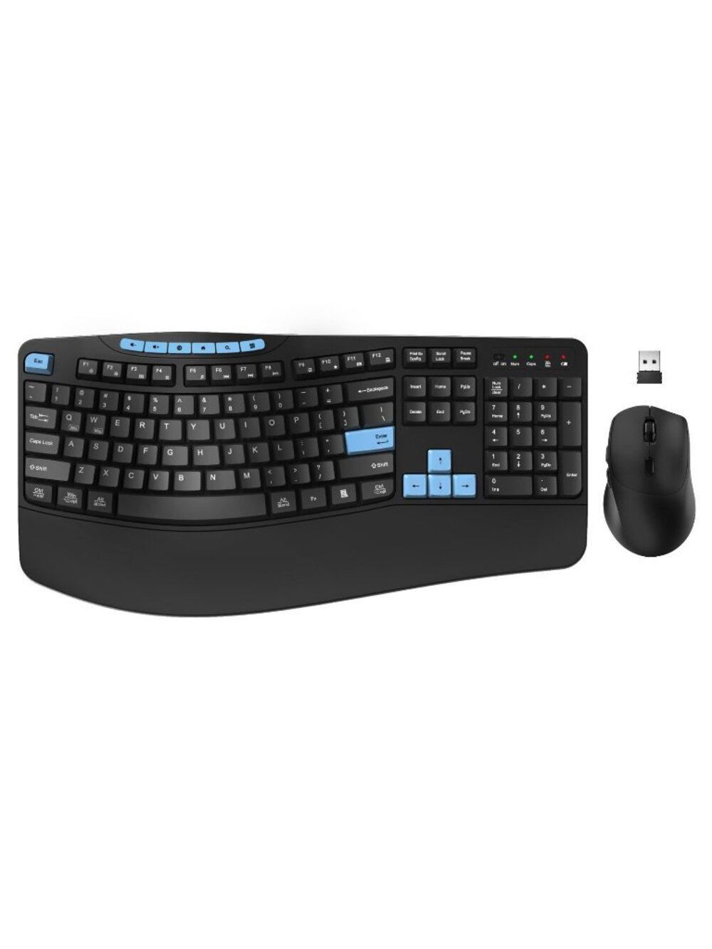 New in box Wireless Keyboard and Mouse Combo, Ergonomic Keyboard with 6 Multimed